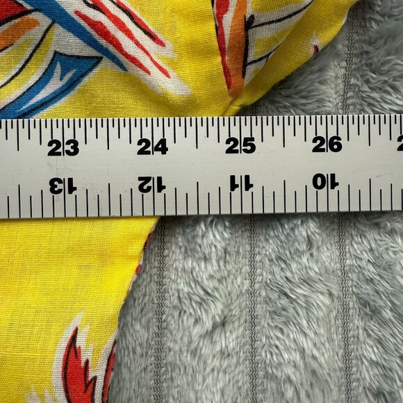 VTG 70s Loungees Shirt Womens 12/14 Yellow Parrot Top Snap Cover Up Pocket USA - Picture 5 of 9